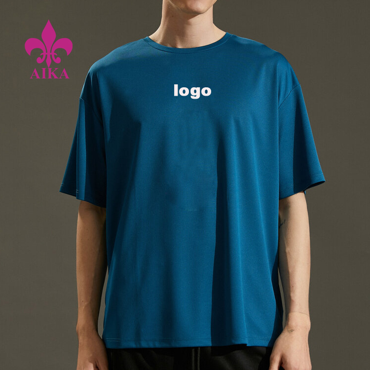 Custom Logo Printing Short Sleeve Plain Gym Sports Blank Polyester Fitness T shirts For Man