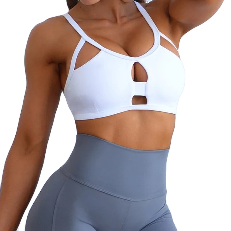 Wholesale Cheap Price Removable Padding Sexy Nylon Spandex Yoga Bra For Women