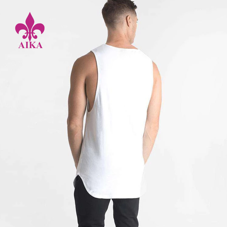 China Muscle Fit Gym Stringer Custom Plain White Workout Singlet Mens ...