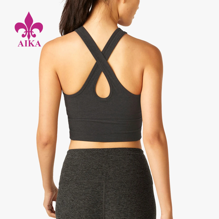 OEM Wholesale Slim Fit Crop Design Polyester Spandex Blank Tank Top for Women