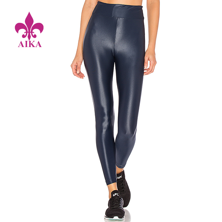 តម្លៃឯកតាតម្លៃថោក Fitness Yoga Tights រចនាក្រណាត់ភ្លឺចាំងសម្រាប់នារី Gym Leggings Wear