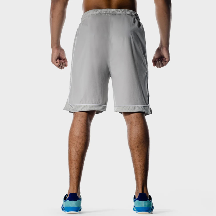 High Quality Breathable Mesh Fabric Drawstring Waist Blank Gym Basketball Shorts For Men
