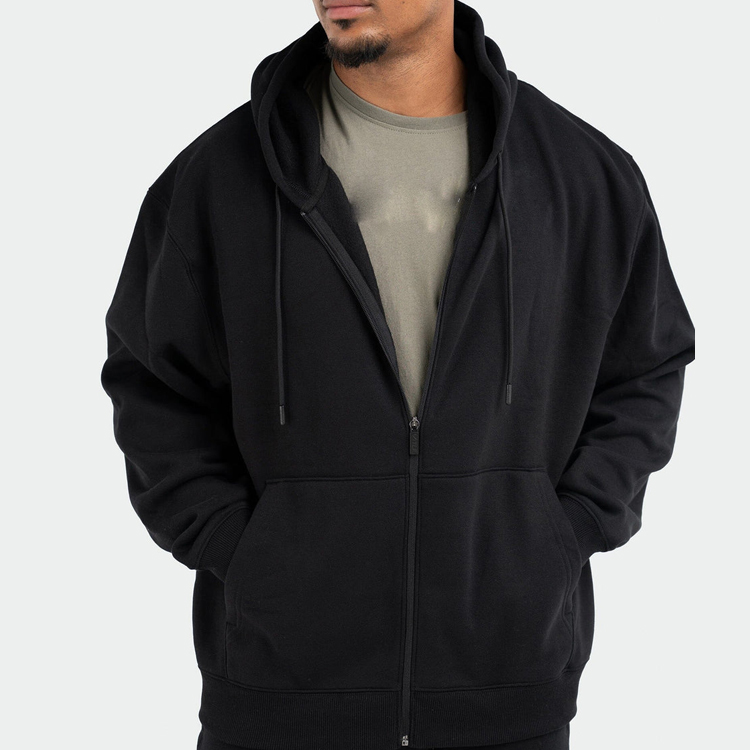 Athletic Hoodies OEM Fleece Cotton Full Zip Up Men Plain Hoodies 