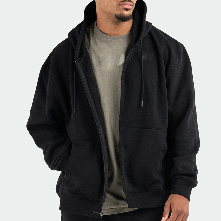 Athletic Hoodies OEM Fleece Cotton Full Zip Up Men Plain Hoodies 