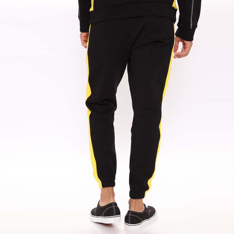 Wholesale Custom Sportswear Cotton Hoodie Sweatsuits Mens Gym Clothes Color Block 2 Pieces Jogger Tracksuit Set