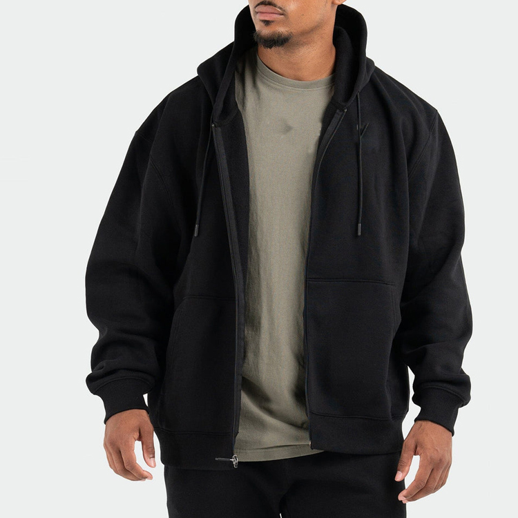 Athletic Hoodies OEM Fleece Cotton Full Zip Up Men Plain Hoodies 