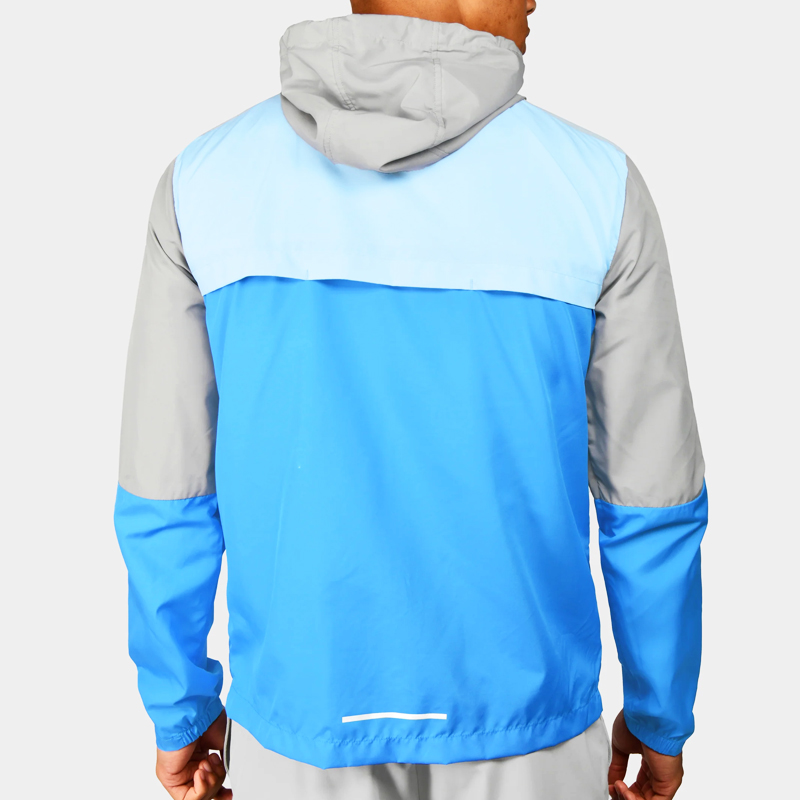 Windbreaker Jacket Full Zip Up Reflective Strip Gym Jackets