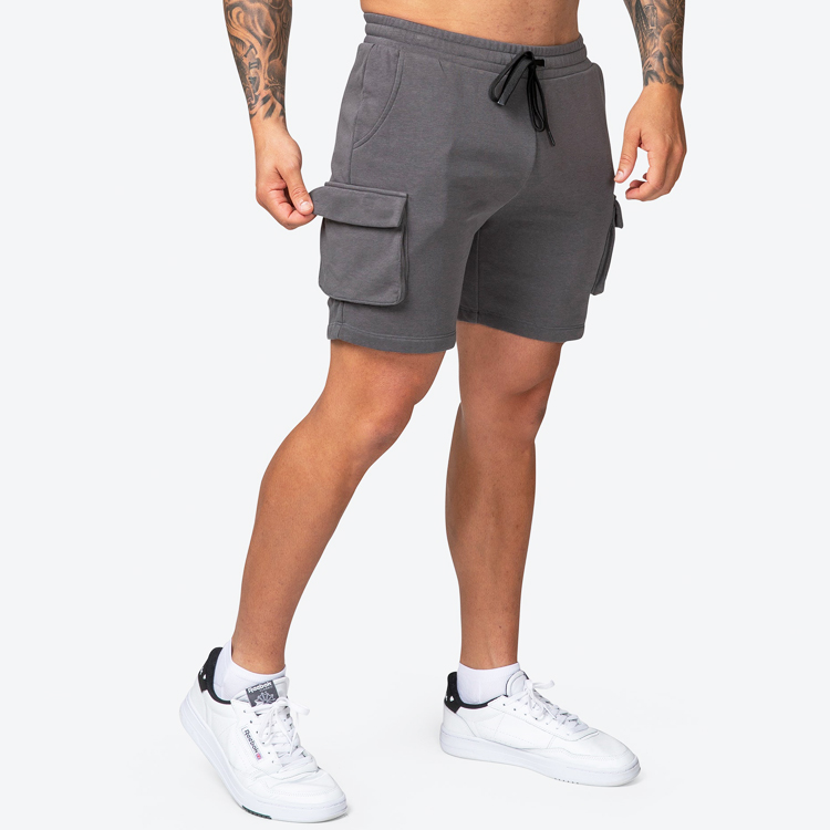 Cargo Pocket Shorts OEM Drawstring Waist Slim Fit Workout Shorts For Men