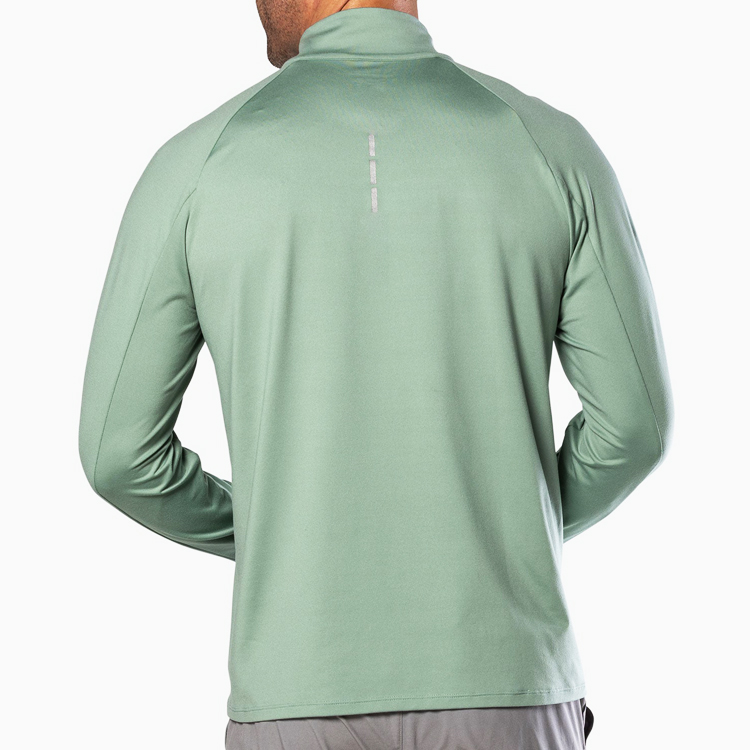 Quarter Zipper T Shirts Oanpaste reflektive Strip Long Sleeve Gym Tops
