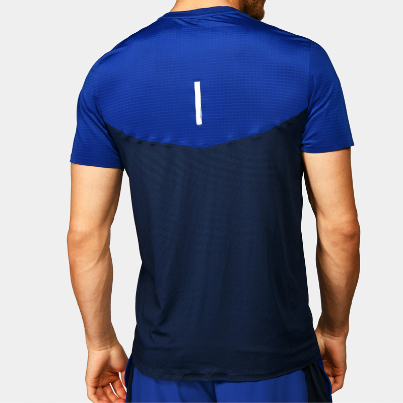 Gym T Shirts Custom Color Block Reflective Logo T Shirt