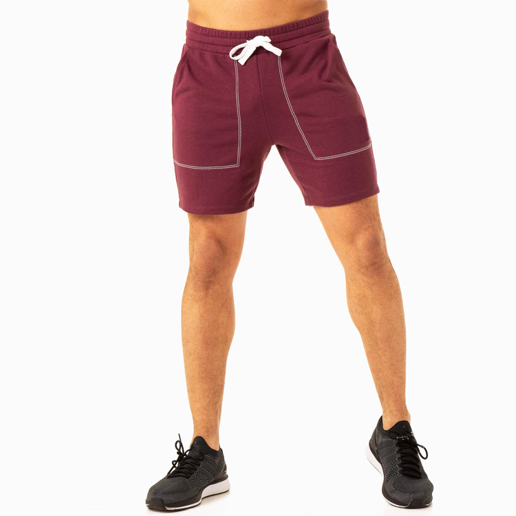 Sports Shorts OEM Drawstring Waist Contrast Seam Txiv neej Gym Workout Shorts