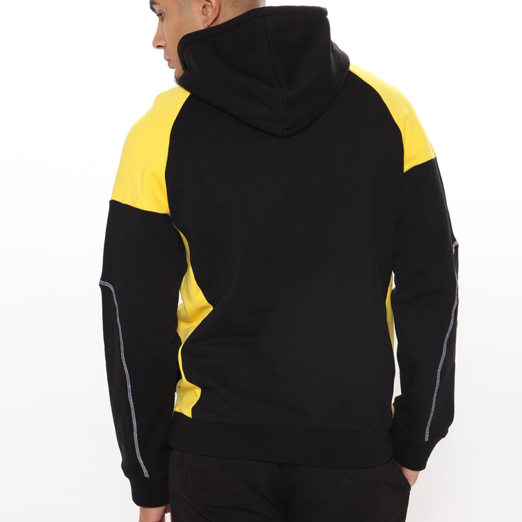 Wholesale Custom Sportswear Cotton Hoodie Sweatsuits Mens Gym Clothes Color Block 2 Pieces Jogger Tracksuit Set